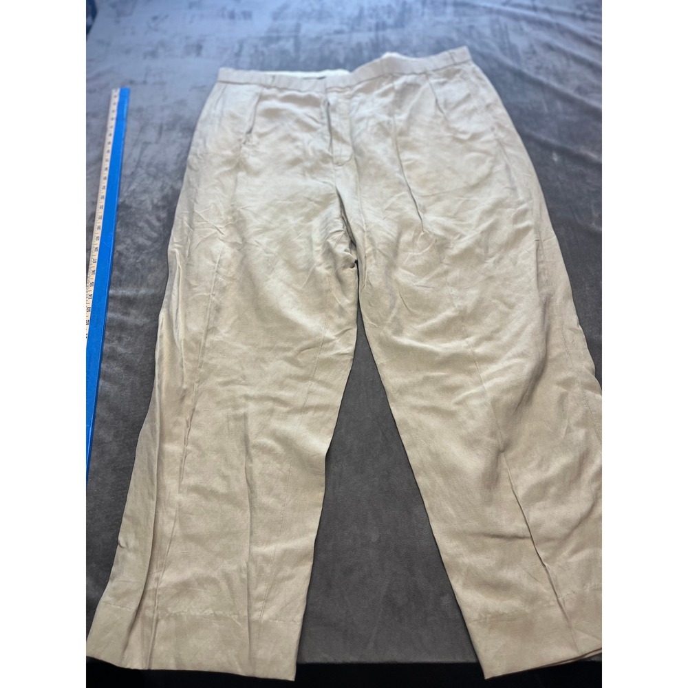 Polo Ralph Lauren Linen Blend‎ Tan Dress Pants Pleated Front Men's